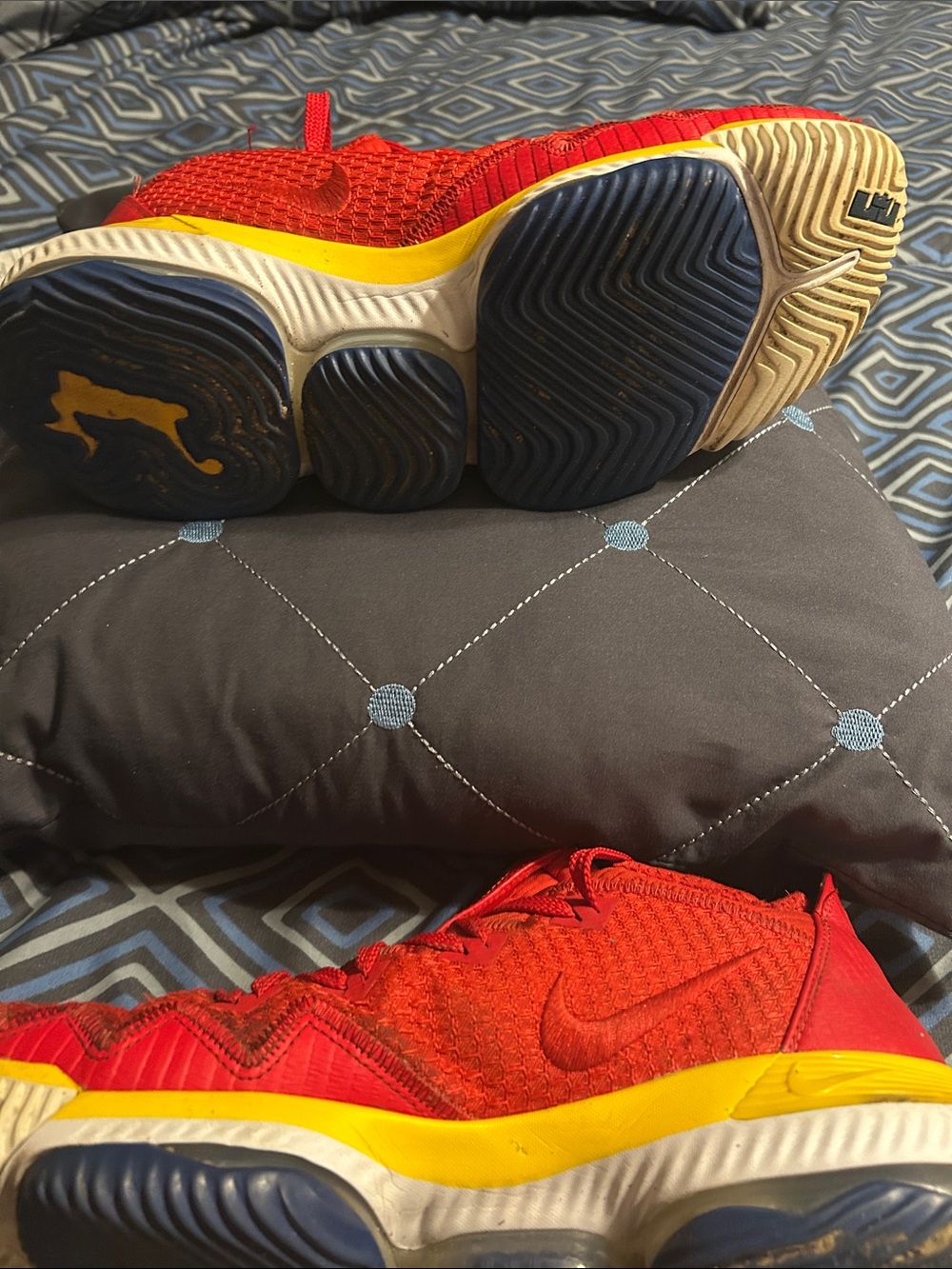Nike Red and Yellow LeBron Signature Shoes - Picture 8 of 15